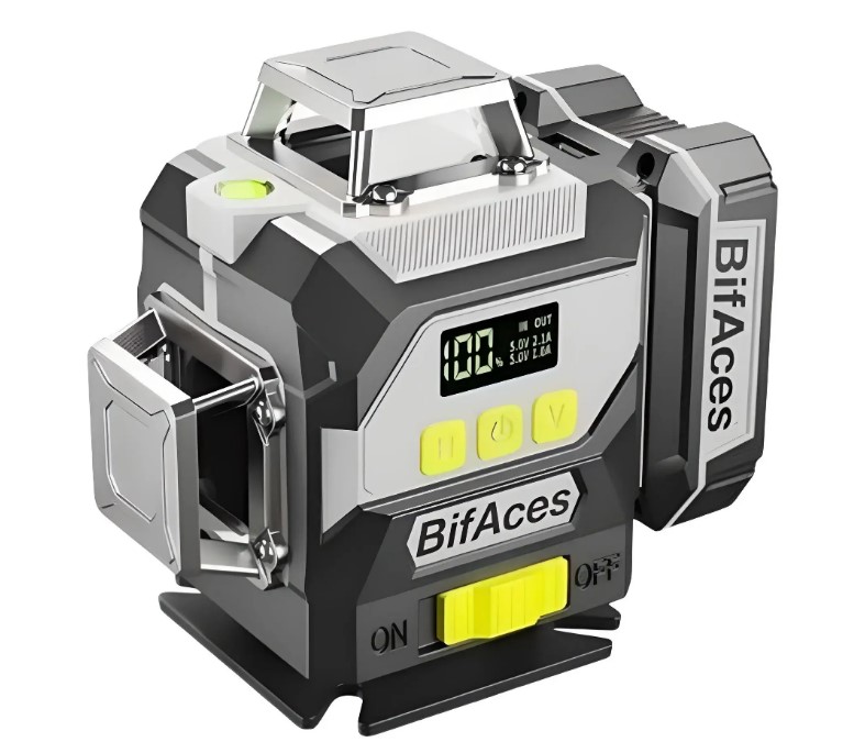 Лазерный нивелир BifAces(16 лучей,лазер зел.,Li-ion-2 шт(3,9 Ач),пульт ДУ,ЗУ,штатив