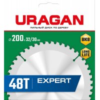 Диск пильный по дереву 200х32/20мм 48Т URAGAN Expert