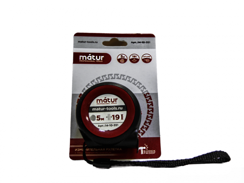 Рулетка с трещеточным механизмом 5х19 Matur