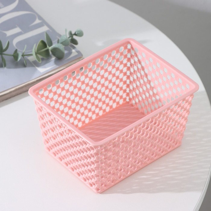Корзинка пластиковая для хранения 14,5х11,5х8см, цвет микс "Баскет"