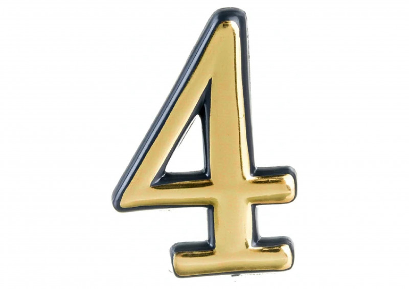 Номер для дверей "4" самоклеющийся