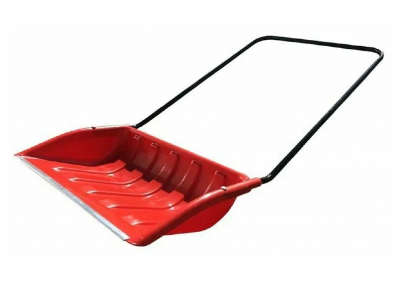 Скрепер для уборки снега 700х550х1470мм алюм.планка, стальная ручка d20