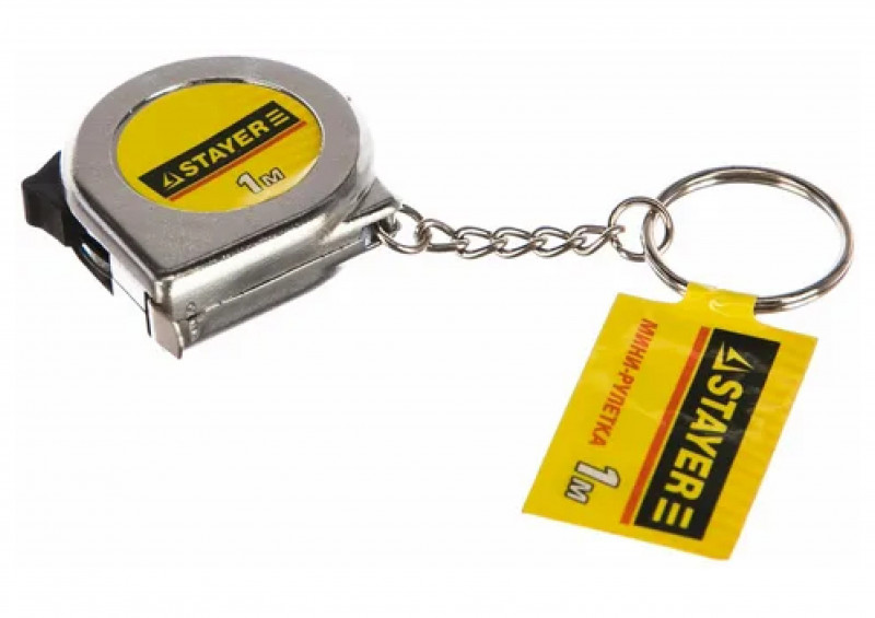 Рулетка брелок мини 1мх6мм хромовый STAYER