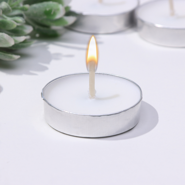 Набор чайных свечей 10шт, 6г, белые