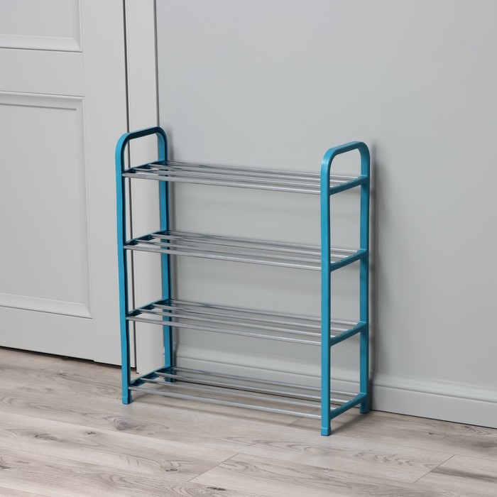 Обувница, 4 яруса,50х19х59 см, цвет синий