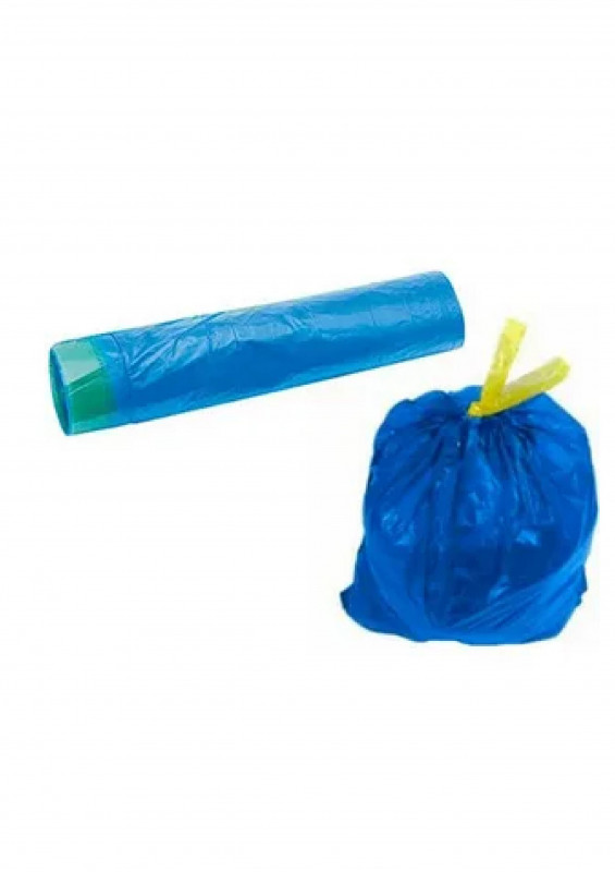 Пакеты для мусора 60л 20шт с завязками синие